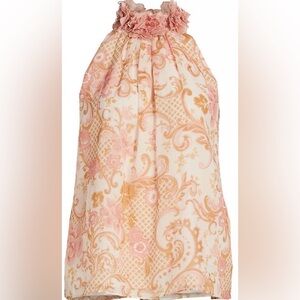 Zimmermann Pink and Tan Floral Top NWT